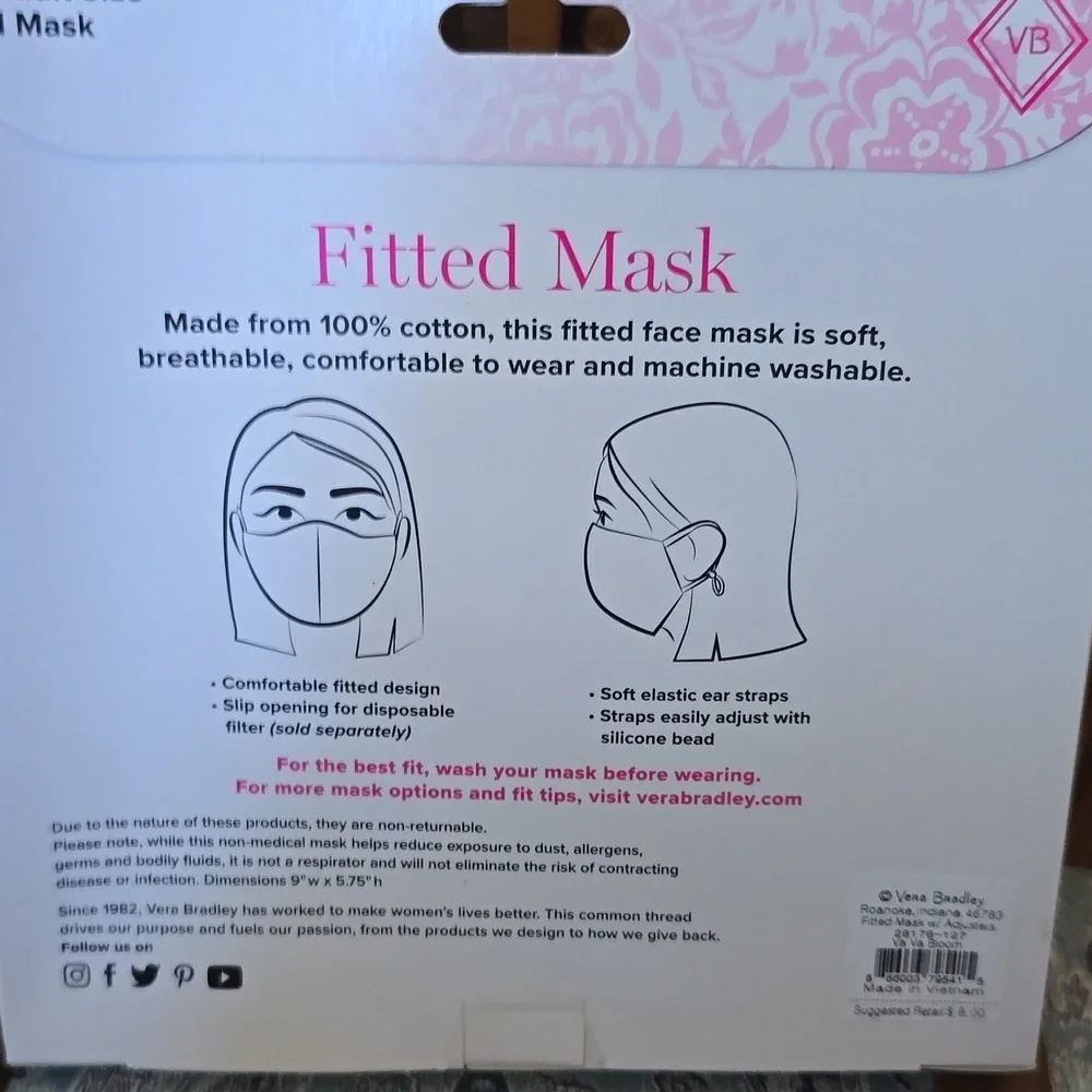 Vera Bradley Fitted Mask - Floral Multicolor